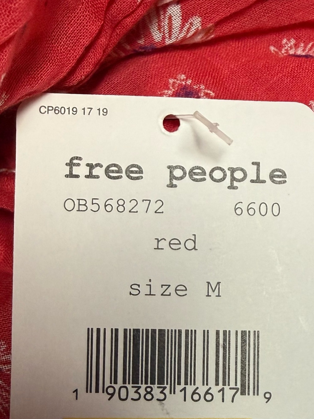 NWT Free People BoHo Red Floral Tassel Peasant Tunic top women’s M - Picture 16 of 16